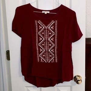 Love Fire Maroon Shirt / Blouse